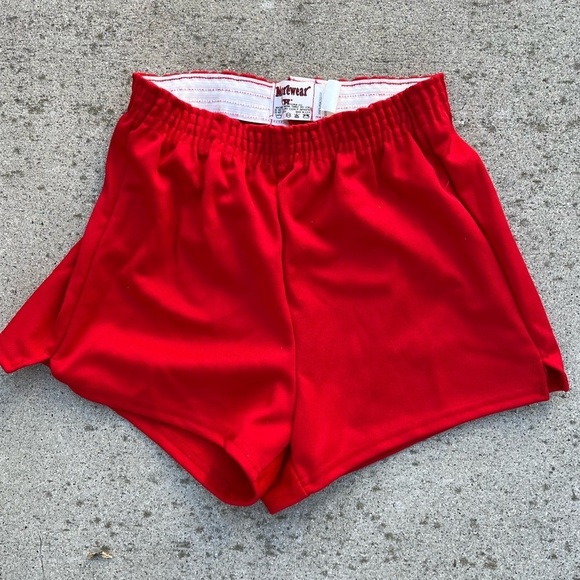 Moorewear Pants - Women's Vintage Moorewear Shorts Red Athletic S Stretch 80s High Waist Gym USA